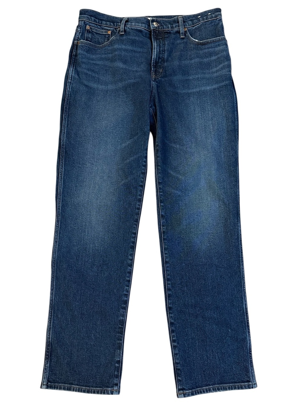 Madewell Tall Longline Straight Jean Midnight Waters Dark Wash 32T